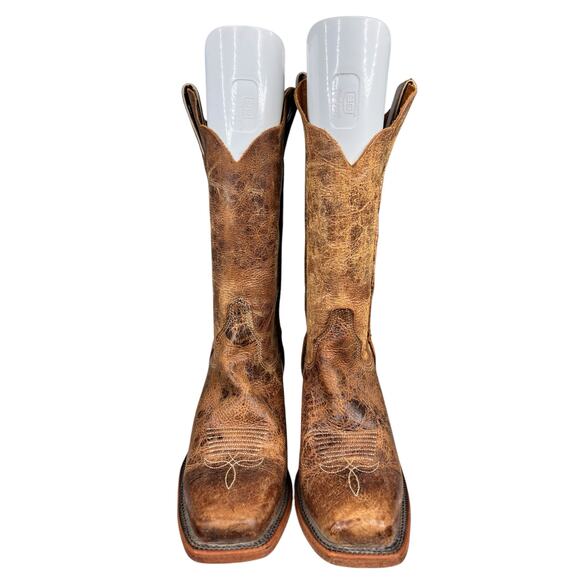 Justin Women’s Bent Rail Wildwood Brown Distressed Cowgirl Boot Size US 7 B - Picture 7 of 10